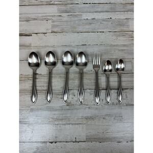 Oneida ARBOR AMERICAN HARMONY Set of 4 Serving Spoons & 2 Teaspoons Bonus Fork